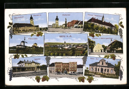 AK Retz, Bürgerschule, Pfarrkirche Und Schloss Gatterburg  - Other & Unclassified