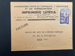 LETTRE IMPRIMERIE LUTETIA SAINT JEAN DES VIGNES (71) TP QUIMPER 12F OBL.MEC.11-2 1955 CHALON SUR SAONE PPAL - Andere & Zonder Classificatie