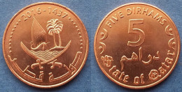 QATAR - 5 Dirhams AH1437 2016AD KM# 81 Hamad Bin Khalifah (1995) - Edelweiss Coins - Qatar