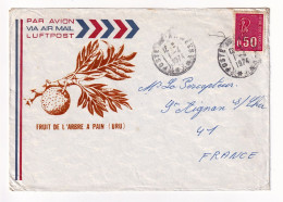 Lettre 1974 Cachet Poste Aux Armées Océanie Fruit De L'Arbre à Pain Uru   Breadfruit - Militaire Stempels Vanaf 1900 (buiten De Oorlog)