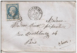 TFL 46 - Y&T N° 14A Sur Enveloppe Chargée Du 8 Juin 1861 - 1862 Napoleon III