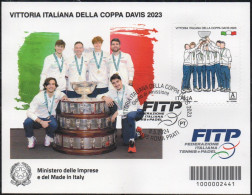 Italia 2024 Coppa Davis Foglietto Annullo 1° Giorno - Blocchi & Foglietti