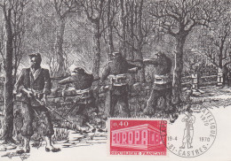 Carte   FRANCE    MOBILES  En  1870    Salon   Philatélique     CASTRES    1970 - Commemorative Postmarks