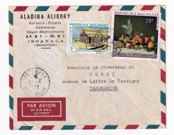 Lettre Madagascar 1973 Isoanala Aladina Alibhhay Huile Riz Tananarive Antananarivo Huilerie Rizerie Rice Oil - Madagaskar (1960-...)