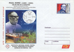 ROMANIA 066y2005: Paul Dimo, Energy & Computers, Unused Prepaid Postal Stationery Cover - Registered Shipping! - Postwaardestukken
