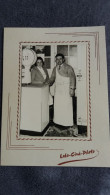 PHOTO PHOTOGRAPHIE COUPLE DE BOUCHER CHARCUTIER ? METIER LABO CINE PHOTO FORMAT 11 PAR 8 CM - Personnes Anonymes