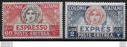 1924 Eritrea Espressi Italia Turrita 2v. MNH Sassone N. 4/5 - Otros & Sin Clasificación