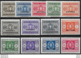1934 Eritrea Segnatasse 13v. MNH Sassone N. 26/38 - Sonstige & Ohne Zuordnung