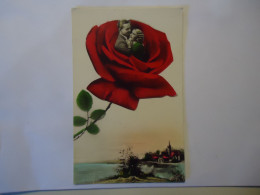 FRANCE  POSTCARDS Roses  WOMEN AMD MEN 1938 ON ROSES - Autres & Non Classés