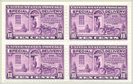 # E15 - 1927 10c Rotary Press Block Of Four Mounted Mint - Oblitérés