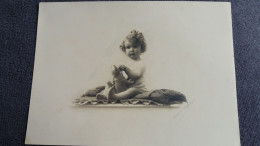 PHOTO PHOTOGRAPHIE SIGNEE FILLETTE ET SON DOUDOU OURS EN PELUCHE  FORMAT 13 PAR 18 CM - Anonymous Persons