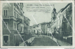 Bt190 Cartolina Fiume Corso Vittorio Emanuele III  1919 Croazia - Other & Unclassified