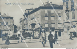 Al653 Cartolina Fotografica Fiume Piazza Regina Elena Croazia - Andere & Zonder Classificatie