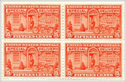# E16 - 1931 15c Rotary Press Block Of Four Mounted Mint - Usati