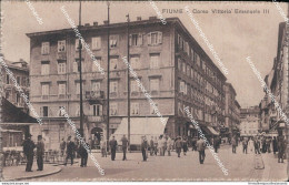 Au188 Cartolina Fiume Corso Vittorio Emanuele III 1936 Croazia - Altri & Non Classificati