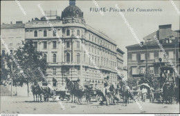 Al648 Cartolina Fotografica Fiume Piazza Del Commercio Croazia - Autres & Non Classés