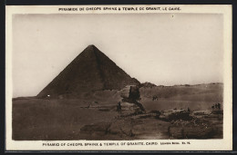 CPA Cairo, Pyramid Of Cheops, Sphynx And Temple Of Granite  - Otros & Sin Clasificación