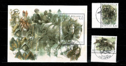 2002 3084/3085 & BL95 (3086) Postfris Met 1édag Stempel : HEEL MOOI ! MNH Avec Cachet 1er Jour "  Paarden /Cheveaux " - Nuovi