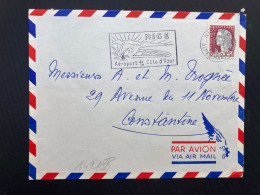 LETTRE Par Avion Pour ALGERIE TP M DE DECARIS 0,25 OBL.MEC.14-7 1962 NICE RP (06) - 1962-1965 Gallo De Decaris