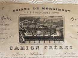 Vivier-Au-Court ( Ardennes), Camion Frères, Facture De 1873 - 1800 – 1899