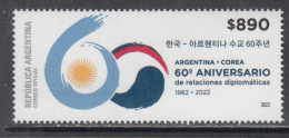 2022  Argentina South Korea Diplomatic Relations  Complete Set Of 1 MNH - Nuovi