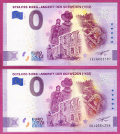 0-Euro ZEJG / XEJG 2020-13 Fehldruck SCHLOSS BURG - ANGRIFF DER SCHWEDEN Set NORMAL+ANNIVERSARY - Private Proofs / Unofficial