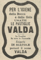 Pastiglie Valda Per L'igiene Della Bocca - Pubblicit� 1930 - Advertising - Advertising