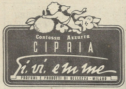 Contessa Azzurra Cipria Si. Vi. Emme - Pubblicit� 1939 - Advertising - Advertising