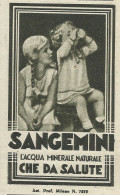 Sangemini L'acqua Che Da Salute - Pubblicit� 1936 - Advertising - Advertising