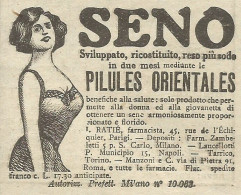 Seno Perfetto Con Pilules Orientales - Pubblicit� 1928 - Advertising - Advertising
