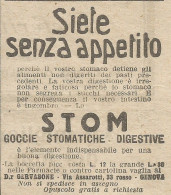 STOM Gocce Stomatiche Digestive - Pubblicit� 1926 - Advertising - Advertising