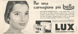 Sapone LUX - Jacqueline Sassard - Pubblicit� Del 1958 - Vintage Advert - Advertising
