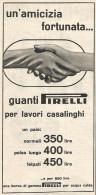 Guanti PIRELLI Per Lavori Casalinghi - Pubblicit� Del 1958 - Vintage Ad - Publicités