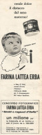 Farina Lattea ERBA - Pubblicit� Del 1958 - Vintage Advertising - Advertising