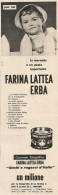 Farina Lattea ERBA - Pubblicit� Del 1958 - Vintage Advertising - Advertising