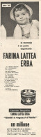 Farina Lattea ERBA - Pubblicit� Del 1958 - Vintage Advertising - Advertising