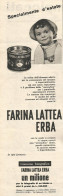 Farina Lattea ERBA - Pubblicit� Del 1958 - Vintage Advertising - Advertising