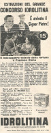 Estrazione Del Concorso IDROLITINA - Pubblicit� Del 1958 - Vintage Advert - Advertising