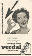 VERDAL L'antidolore - Pubblicit� Del 1958 - Vintage Advertising - Advertising