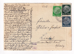 Postkart Stuttgart 1940 Deutschland Original Radierung Handabzug Allemagne Stamp Paul Von Hindenburg - Brieven En Documenten