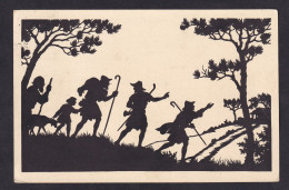 Shepherds / Postcard Circulated, 2 Scans - Silhouettes