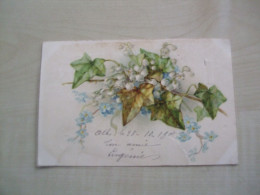 Carte Postale Ancienne 1900 FLEURS Muguets Et Myosotis - Fleurs