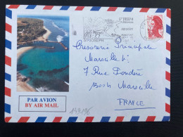 LETTRE Illustrée LA REUNION TP LIBERTE 2,20 OBL.MEC.18-2 1986 974 ST JOSEPH REUNION Ses Sites MANAPANY LES BAINS - Altri & Non Classificati