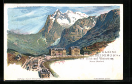 Künstler-AK C. Steinmann: Bern-Kleine Scheidegg, Ortsansicht Mit Blick Auf Wetterhorn  - Other & Unclassified