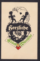 Herzliche Blurf Wunsche / Postcard Circulated, 2 Scans - Siluette