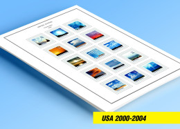 COLOR PRINTED USA 2000-2004 STAMP ALBUM PAGES (88 Illustrated Pages) >> FEUILLES ALBUM - Afgedrukte Pagina's