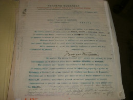 DOCUMENTO SU CARTA INTESTATA FERRERO BUCAREST 1921 - Documents Historiques