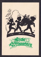 Frohe Weihnachten / Postcard Circulated, 2 Scans - Silhouettes