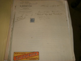 DOCUMENTO SU CARTA INTESTATA A.ANDRE' FILS PARIS OLII MINERALI -SPIDOLEINE - Documentos Históricos