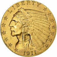 États-Unis, $2.50, Quarter Eagle, Indian Head, 1911, Philadelphie, Or, TTB+ - 2.50$ - Quarter Eagles - 1908-1912: Indian Head